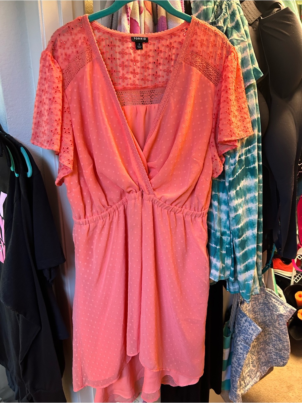 torrid Coral Flutter-Sleeve Tunic